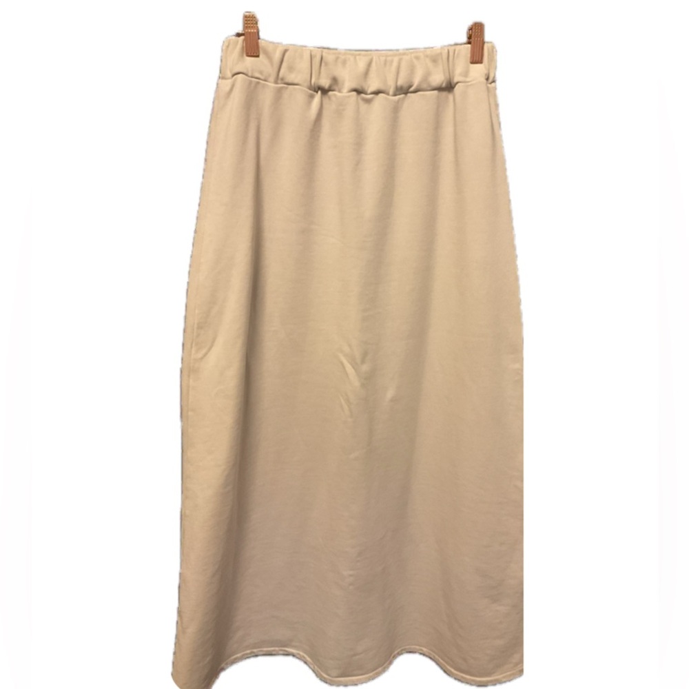 Astrid Maid in Italy Women's Pull on Beige Long Skirt in a soft cotton / terry
